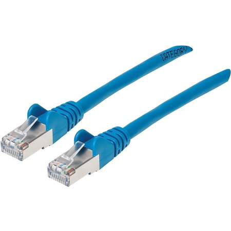 INTELLINET NETWORK SOLUTIONS Augmented Category 6, Cat6A S/Ftp Patch Cable, 7 Ft, Blue Copper, 26 741484